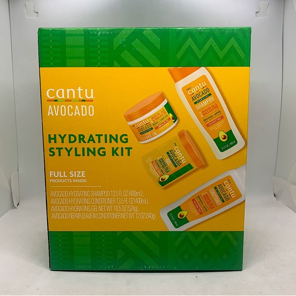 Cantu Avocado Hydrating Styling Kit Full Size Shampoo Conditioner Gel 4-Pc Set - Picture 1 of 5
